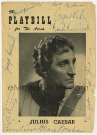 9y238 JULIUS CAESAR signed 6x9 playbill cover 1950 by Basil Rathbone, and TEN other people!