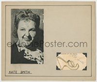 9y197 KATE SMITH signed 2x4 card on 10x11 display 1940s ready to hang on your wall!