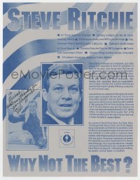 9y242 RICHARD STEPHEN RITCHIE signed 9x11 campaign flyer 1974 the Vietnam vet running for Congress!