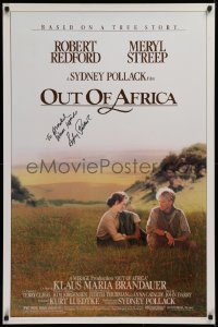 9y121 OUT OF AFRICA signed 1sh 1985 by Sydney Pollack, great image of Robert Redford & Meryl Streep!