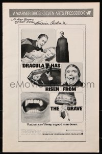 9y006 VERONICA CARLSON signed pressbook 1968 Dracula Has Risen From the Grave advertising!