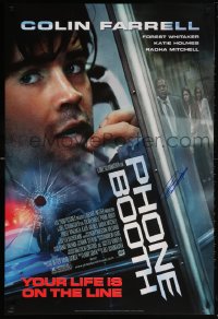 9y125 PHONE BOOTH signed DS 1sh 2003 by Colin Farrell, directed by Joel Schumacher!