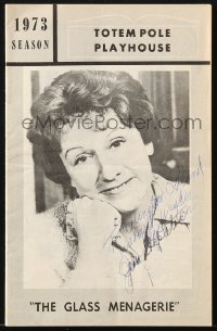 9y286 JEAN STAPLETON signed playbill 1973 when she performed on stage in The Glass Menagerie!