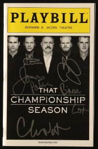 9y292 THAT CHAMPIONSHIP SEASON signed playbill 2011 by Kiefer Sutherland, Jim Gaffigan & THREE more!