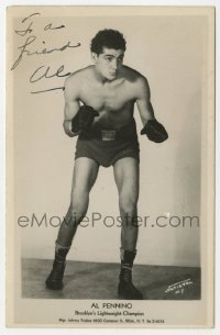 9y341 AL PENNINO signed postcard 1940s great image of Brooklyn's lightweight boxing champion!