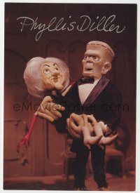 9y348 PHYLLIS DILLER signed postcard 1998 from Mad Monster Party animated movie with Frankenstein!
