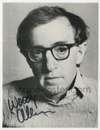 9y349 WOODY ALLEN signed postcard 1980s super close portrait of the famous director by Brian Hamill!