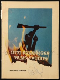 9y235 OTTO PREMINGER signed souvenir program book 1961 the filming of Exodus w/Saul Bass cover art!