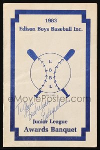 9y351 ED HEARN signed program 1983 he was at the Edison Boys Baseball Junior League Awards Banquet!
