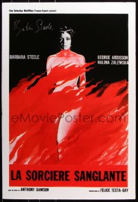 9y068 BARBARA STEELE signed 27x40 REPRO poster 2000s cool poster art from The Long Hair of Death!