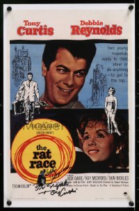 9y076 RAT RACE signed 11x17 REPRO poster 1960 by BOTH Tony Curtis AND Debbie Reynolds!