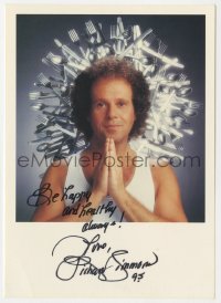 9y338 RICHARD SIMMONS color signed 5x7 photo 1995 the famous fitness man w/ kitchen utensils halo!