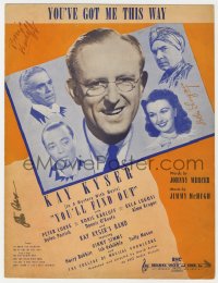 9y253 YOU'LL FIND OUT signed sheet music 1940 by legends Boris Karloff, Bela Lugosi AND Peter Lorre!