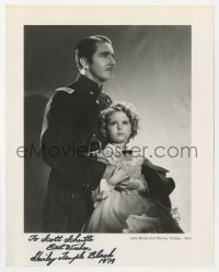 9y386 SHIRLEY TEMPLE signed book page 1979 portrait of the child star with John Boles in Curly Top!
