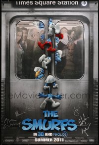 9y129 SMURFS signed advance 1sh 2011 by Hank Azaria, Neil Patrick Harris & FIVE others!