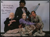 9y257 BILL MOSELEY signed 16x22 magazine poster 1980s cast portrait from Texas Chainsaw Massacre 2!