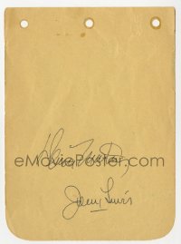9y357 DEAN MARTIN/JERRY LEWIS signed 5x6 album page 1980s by BOTH, frame it with a repro still!