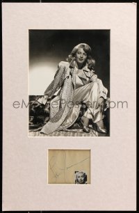 9y009 LANA TURNER signed 3x4 cut album page in 11x17 display 1940s ready to frame & display!