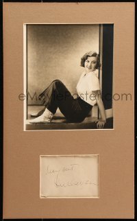 9y010 MARGARET SULLAVAN signed 4x5 cut album page in 11x18 display 1930s ready to frame & display!