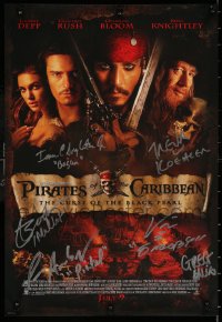9y039 PIRATES OF THE CARIBBEAN signed mini poster 2003 by Singleton, Etienne & FOUR other people!