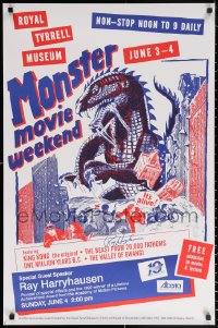 9y021 RAY HARRYHAUSEN signed 23x35 Canadian film festival poster 1980s Monster Movie Weekend!