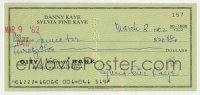 9y302 SYLVIA FINE canceled check 1962 Danny Kaye's wife signed with her married name!