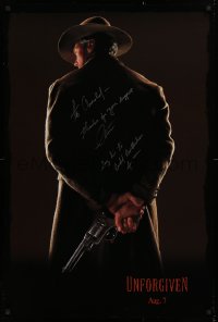 9y135 UNFORGIVEN signed teaser DS 1sh 1992 by Clint Eastwood, say hi to Budd Boetticher for me!