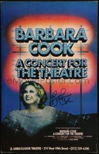 9y004 BARBARA COOK signed stage play WC 1987 performing in A Concert for the Theatre on Broadway!