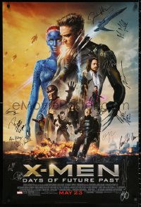 9y136 X-MEN: DAYS OF FUTURE PAST signed style D advance DS 1sh 2014 by Patrick Stewart & 16 others!