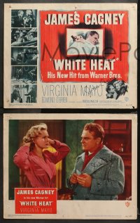 9y146 WHITE HEAT 8 LCs 1949 FOUR signed by James Cagney, Virginia Mayo, Edmond O'Brien, Cochran