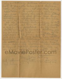 9y218 MARIE DRESSLER signed letter 1934 great content about Hollywood filmmakers doctoring filth!