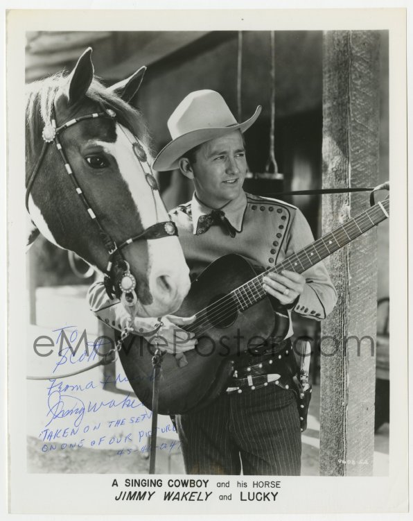 eMoviePoster.com: 9y736 JIMMY WAKELY signed 8x10 publicity still 1970s ...