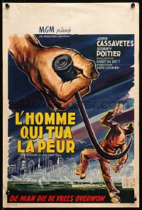 9z660 EDGE OF THE CITY Belgian 1956 Martin Ritt directed, John Cassavetes, Sidney Poitier!