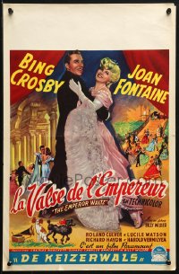 9z662 EMPEROR WALTZ Belgian 1948 great art of Bing Crosby & Joan Fontaine!