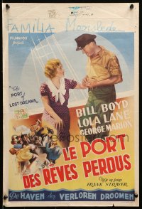 9z726 PORT OF LOST DREAMS Belgian 1934 cool images of William Boyd & pretty Lola Lane!