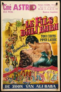 9z745 SON OF ALI BABA Belgian 1952 different Bos art of Tony Curtis & sexy Piper Laurie!