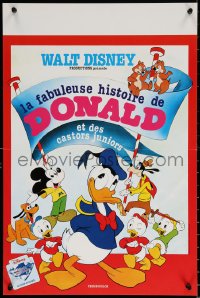 9z813 LA FABULEUSE HISTOIRE DE DONALD French 16x24 R1980s Donald Duck, Mickey, Goofy, Pluto & more!