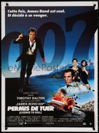 9z815 LICENCE TO KILL French 16x21 1989 Timothy Dalton as Bond, Carey Lowell, sexy Talisa Soto!