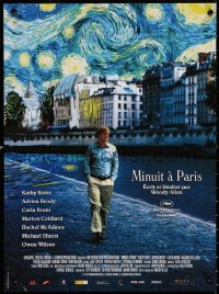 9z821 MIDNIGHT IN PARIS French 16x21 2011 cool image of Owen Wilson under Van Gogh's Starry Night!