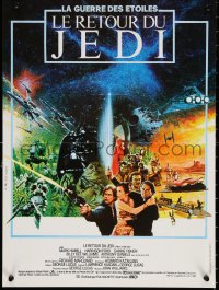 9z832 RETURN OF THE JEDI French 15x21 1983 George Lucas classic, different Michel Jouin sci-fi art!