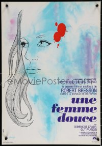 9z854 UNE FEMME DOUCE French 15x22 1969 Robert Bresson's Une femme douce, wonderful art by Chica!