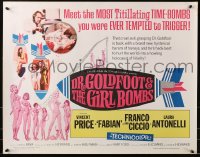 9z338 DR. GOLDFOOT & THE GIRL BOMBS 1/2sh 1966 Mario Bava, Vincent Price & sexy half-dressed babes!