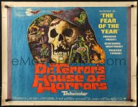 9z339 DR. TERROR'S HOUSE OF HORRORS 1/2sh 1965 Christopher Lee, cool horror montage art!