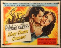 9z355 FIRST COMES COURAGE 1/2sh 1943 sexy Merle Oberon, Brian Aherne, directed by Dorothy Arzner!