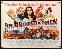 9z356 FIVE BRANDED WOMEN 1/2sh 1960 Silvana Mangano, Vera Miles, Barbara Bel Geddes, Jeanne Moreau