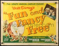 9z365 FUN & FANCY FREE style B 1/2sh 1947 Disney, Mickey, Edgar Bergen, Charlie McCarthy, very rare!