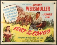 9z366 FURY OF THE CONGO style A 1/2sh 1951 Weissmuller as Jungle Jim & women by Glenn Cravath!