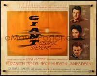 9z368 GIANT 1/2sh 1956 James Dean, Elizabeth Taylor, Hudson, Best Director George Stevens classic!