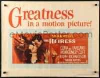 9z375 HEIRESS style A 1/2sh 1949 William Wyler, romantic Olivia de Havilland & Montgomery Clift!