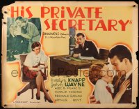 9z378 HIS PRIVATE SECRETARY 1/2sh 1933 two images of young John Wayne with his girl Friday!